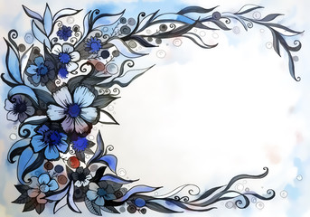 beautiful graphic design of flowers on watercolor background