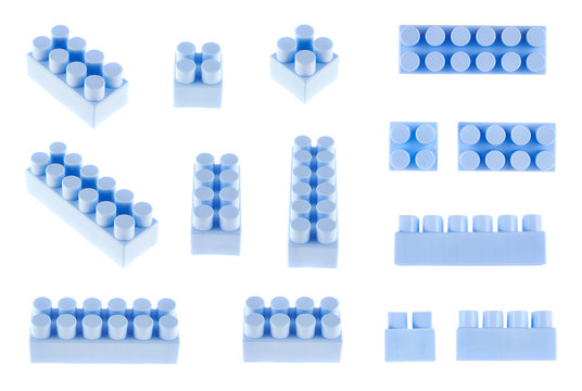 Set of toy construction blocks isolated