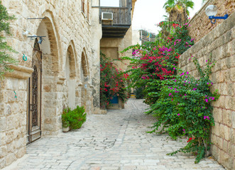 Typical alley in Jaffa, Tel Aviv - Israel