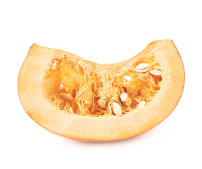 Orange pumpkin slice piece isolated