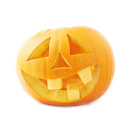 Jack-o'-lanterns orange pumpkin head isolated