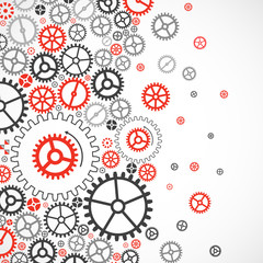 Abstract technological background with various cogwheels