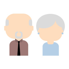 Happy old couple, vector flat illustration