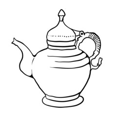 Antique teapot, vector illustration