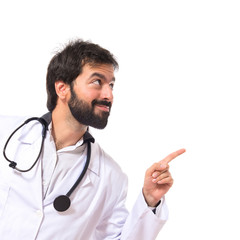 Doctor thinking over isolated white background