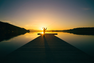 Sonnenuntergang Angler