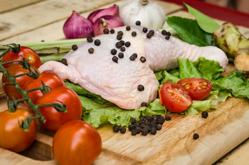 leg chicken and vegetables