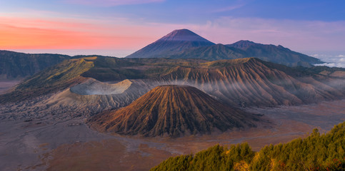 Bromo volcano mountain landscape in the morning