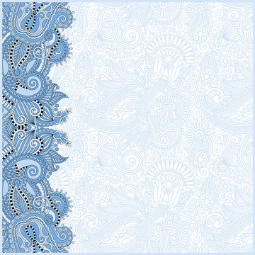 blue colour vintage floral background for your design