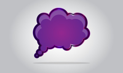 Chat bubble icon - abstract vector glossy speech - purple