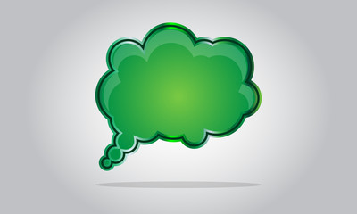 Chat bubble icon - abstract vector glossy speech - green