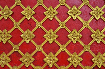 abstract golden red lai Thai style