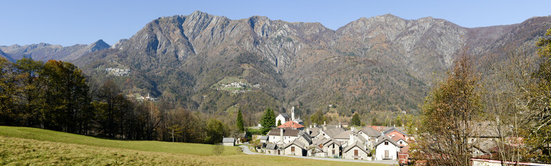 The rural village of Palagnedra on Centovalli valley