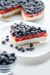 Fresh blueberries and blueberry pie.