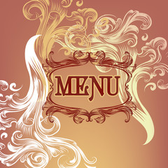 Menu design with floral elements