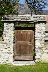 Door of a house at the rural village of Palagnedra on Centovalli