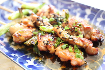 Japanese cuisine Grilled ,teriyaki skewers Yakitori