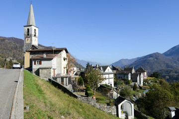 The rural village of Borgnone on Centovalli valley