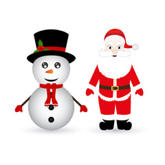 Snowman and Santa Claus