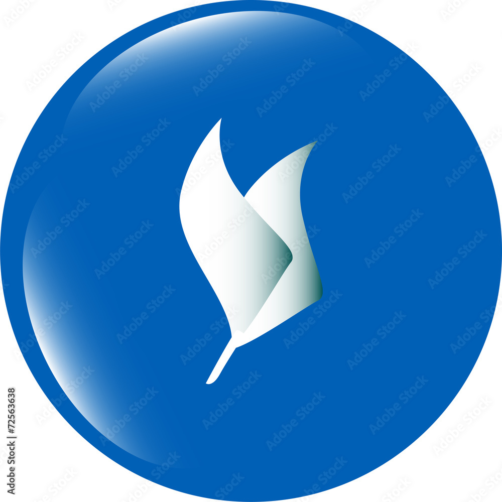 Poster leaf icon web button isolated on white