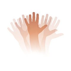 Vector illustration Goodbye, moving hand