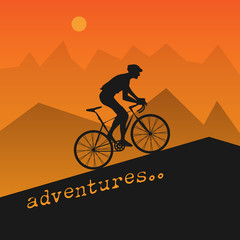 Abstract poster with bicycle