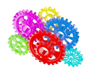 Color gears on white