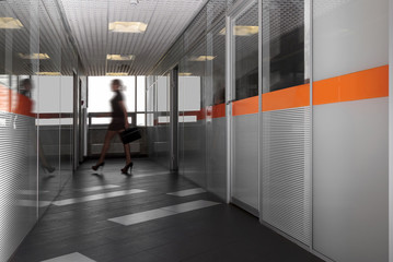 modern office hallway