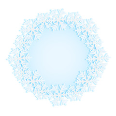 Frame decorated with snowflakes with place for your text