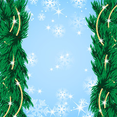 Fototapeta na wymiar New Year and Christmas design with Christmas tree and Christmas