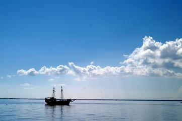 Bateau en pleine mer