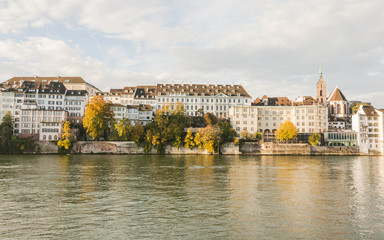 Basel, Altstadt, Rhein, Martinskirche, Herbst, Schweiz