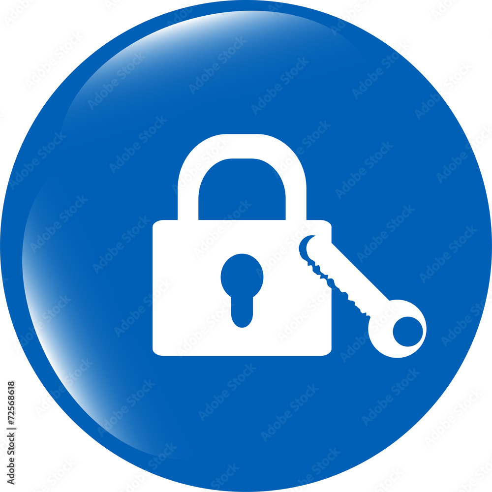 Poster lock icon - web app button isolated on white