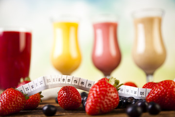 Healthy diet, protein shakes, sport and fitness 