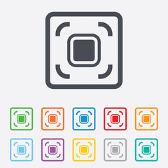 Autofocus zone sign icon. Photo camera settings.
