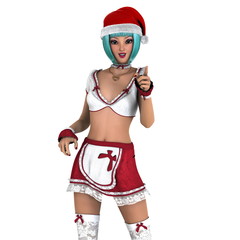 サンタクロース帽子の女性