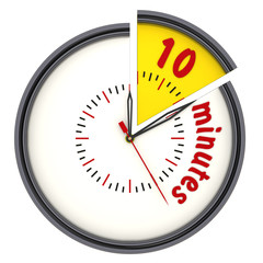 Интервал времени 10 минут (10 minutes). Часы с надписью