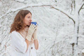 Young woman in winter