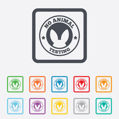 No animals testing sign icon. Not tested symbol
