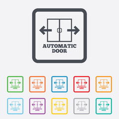Automatic door sign icon. Auto open symbol.