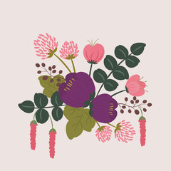 Floral bouquet of meadow flowers