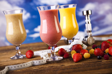 Vitamin and Fitness diet, dumbell 