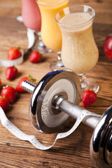 Vitamin and Fitness diet, dumbell 