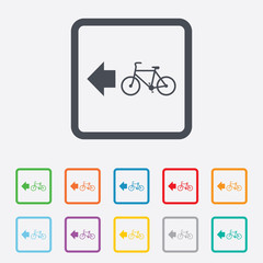 Bicycle path trail sign icon. Cycle path.