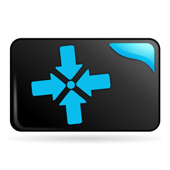 point de rassemblement sur bouton web rectangle bleu
