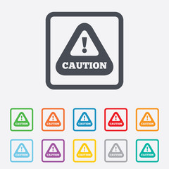 Attention caution sign icon. Exclamation mark.
