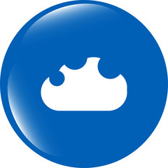 abstract cloud icon. Upload button. Load symbol. Round button