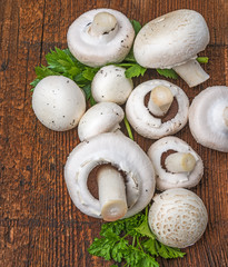 mushrooms - champignons on a table