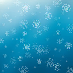 Blue abstract background with snowflakes