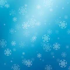 Blue abstract background with snowflakes